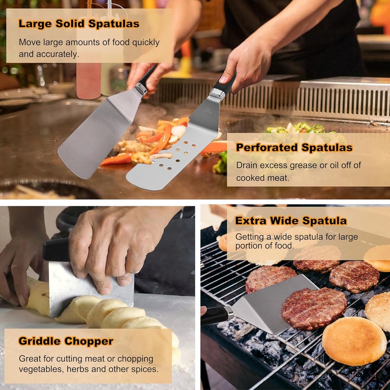 purechef 238PCS Premium Griddle Accessories Kit, Griddle Tools for Flat Top Grill with Enlarged Spatulas, Burger Press, Basting Cover & Storage Bag, Flat Top Grill Accessories for Outdoor Barbecue - Image 4